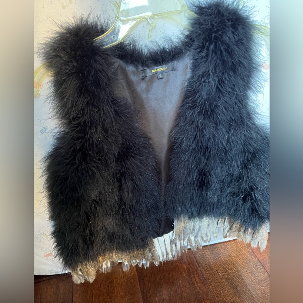 Women’s feather and fur vest